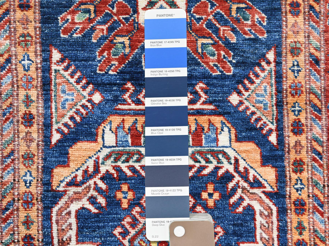 2'6" x 11'0" New Hand Knotted Blue Wool Runner Oriental Rug - MOA10261456