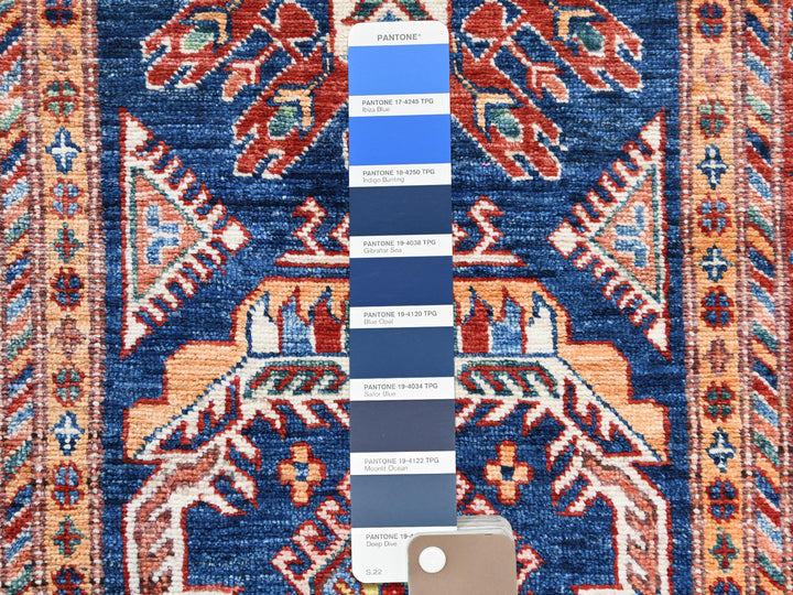 2'6" x 11'0" New Hand Knotted Blue Wool Runner Oriental Rug - MOA10261456