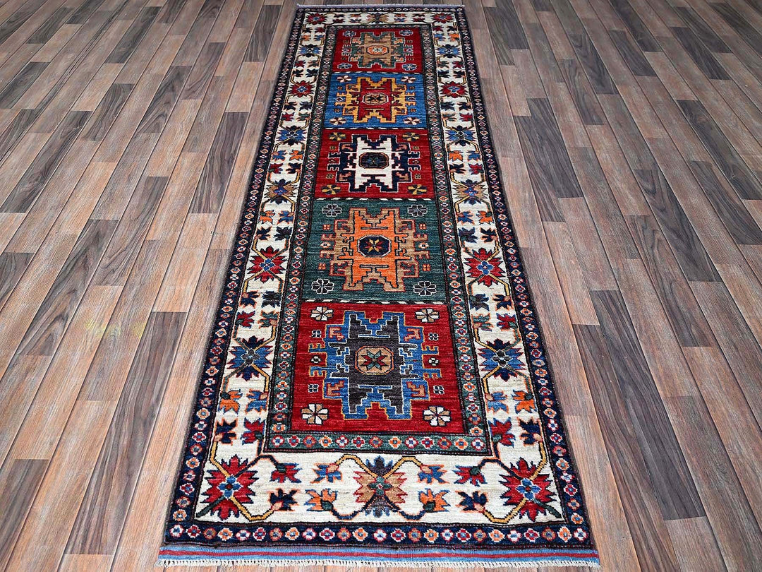 2'8" x 8'2" New Hand Knotted Red Wool Runner Oriental Rug - MOA102614