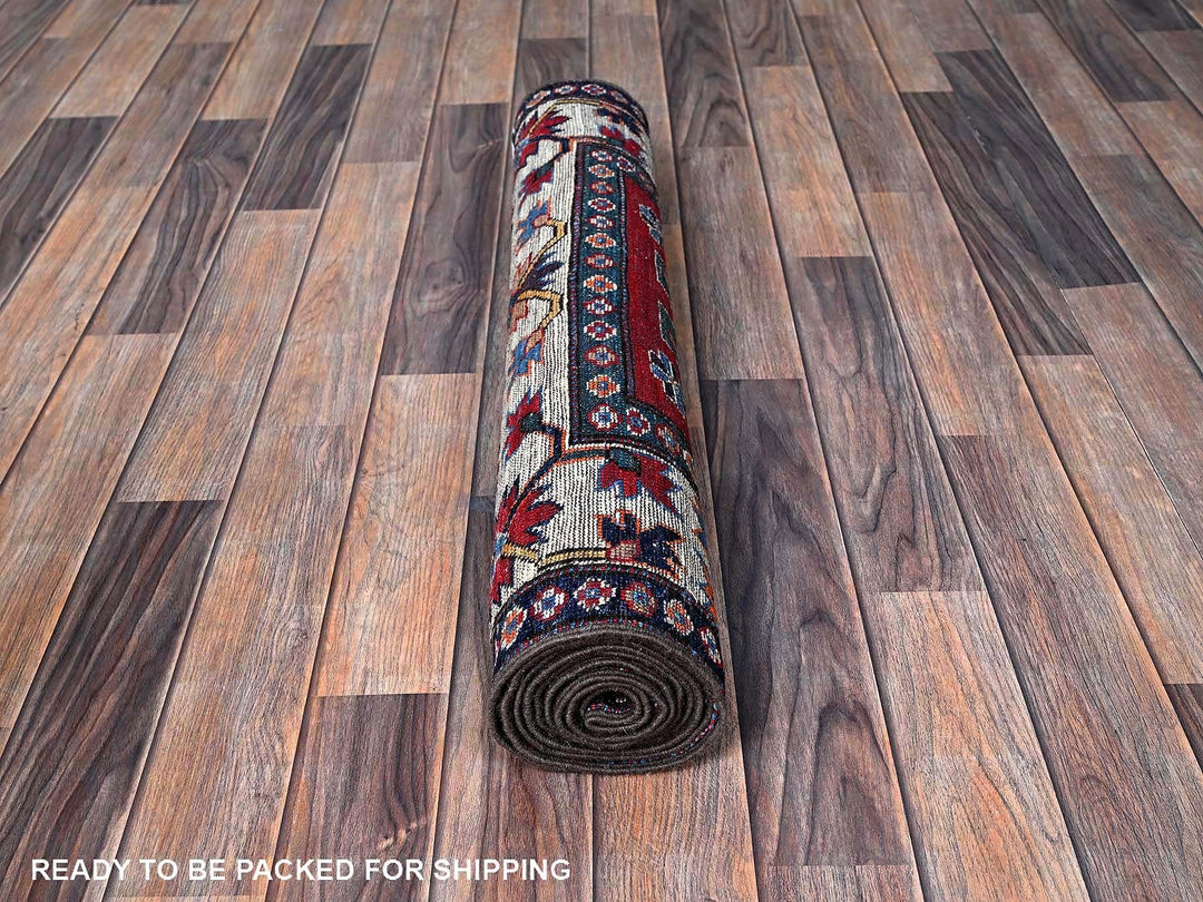 2'8" x 8'2" New Hand Knotted Red Wool Runner Oriental Rug - MOA102614
