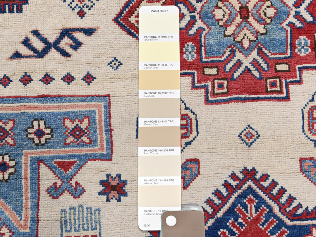 9'1" x 11'7" New Hand Knotted Ivory Wool Rectangle Oriental Rug - MOA10261532