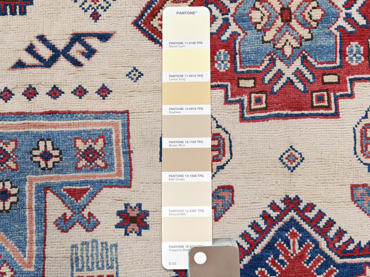 9'1" x 11'7" New Hand Knotted Ivory Wool Rectangle Oriental Rug - MOA10261532