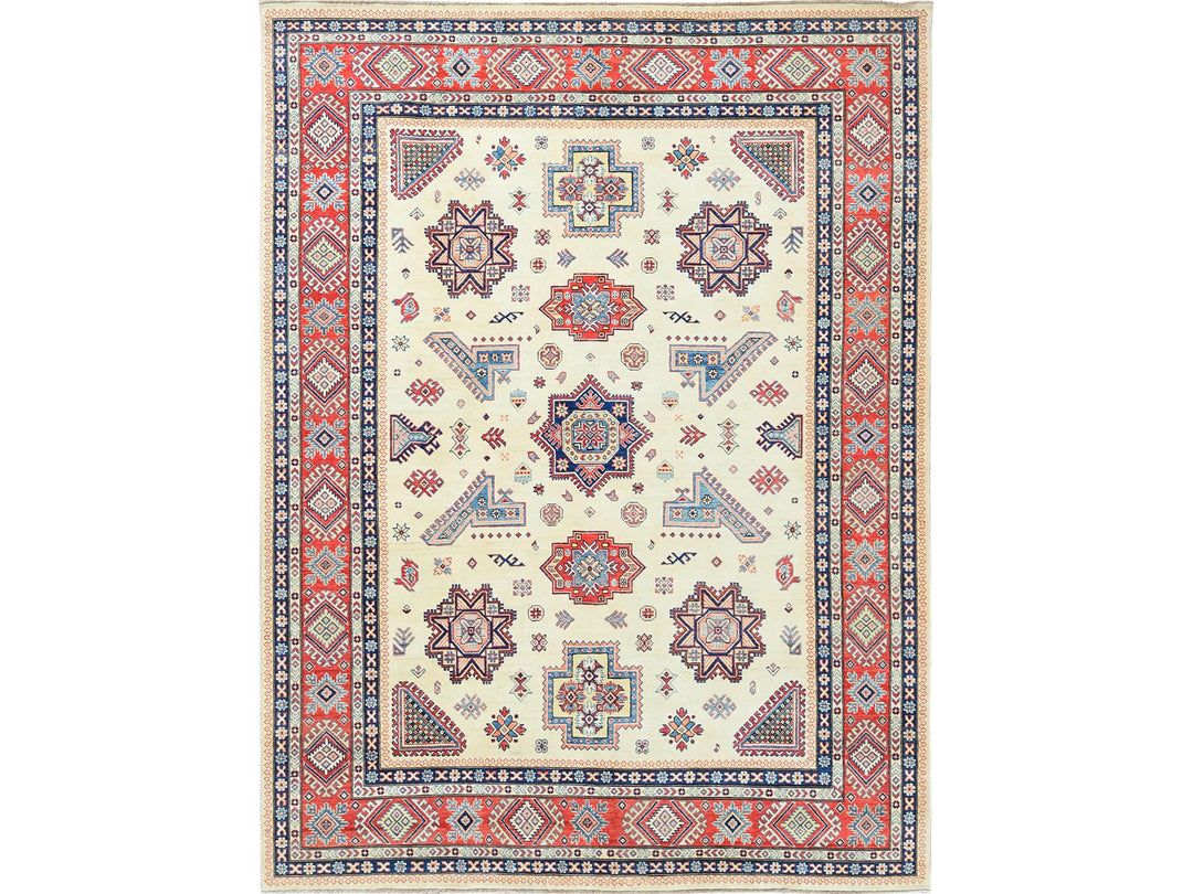 8'10" x 11'9" New Hand Knotted Beige Wool Rectangle Oriental Rug - MOA10261534