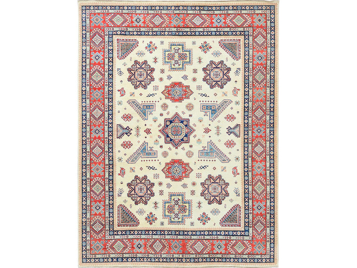8'10" x 11'9" New Hand Knotted Beige Wool Rectangle Oriental Rug - MOA10261534