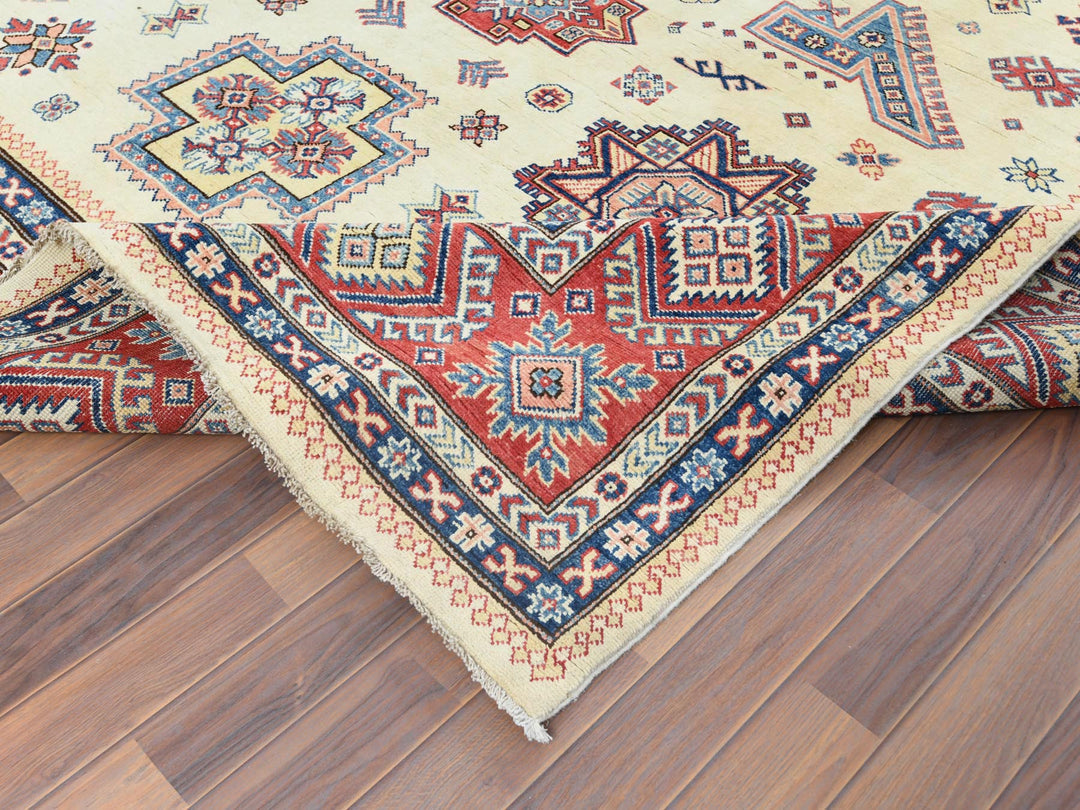 8'10" x 11'9" New Hand Knotted Beige Wool Rectangle Oriental Rug - MOA10261534