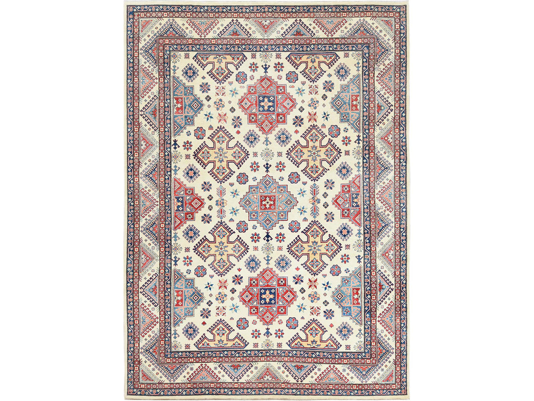 9'10" x 13'8" New Hand Knotted Ivory Wool Rectangle Oriental Rug - MOA10261536