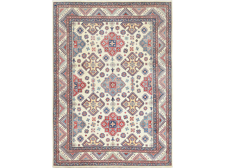 9'10" x 13'8" New Hand Knotted Ivory Wool Rectangle Oriental Rug - MOA10261536