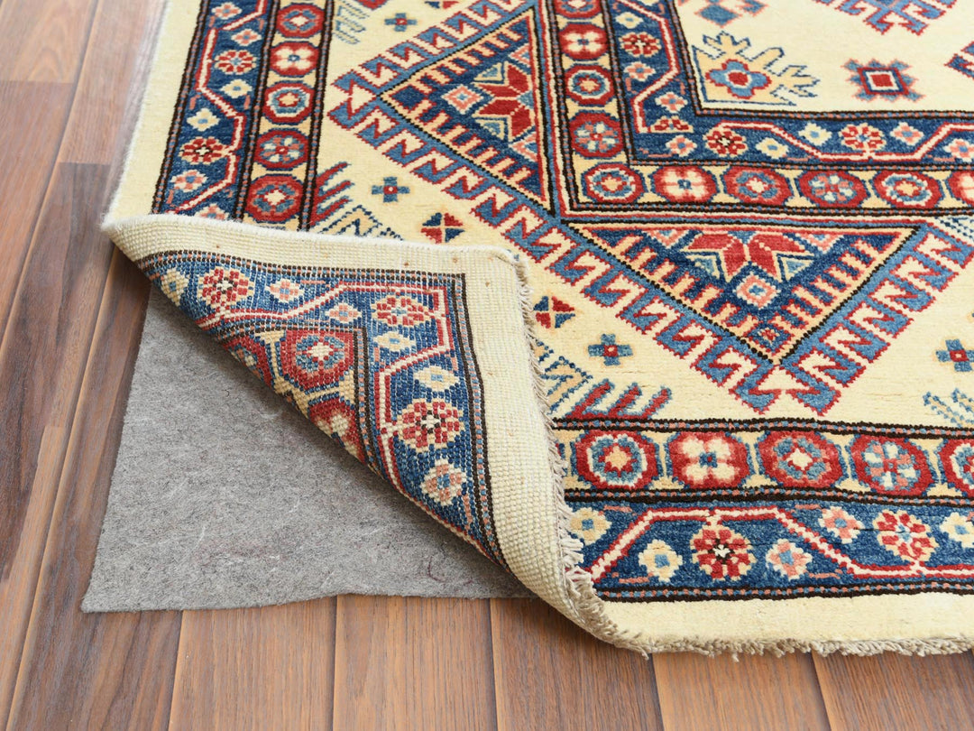 9'10" x 13'8" New Hand Knotted Ivory Wool Rectangle Oriental Rug - MOA10261536