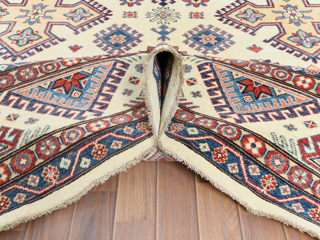 9'10" x 13'8" New Hand Knotted Ivory Wool Rectangle Oriental Rug - MOA10261536