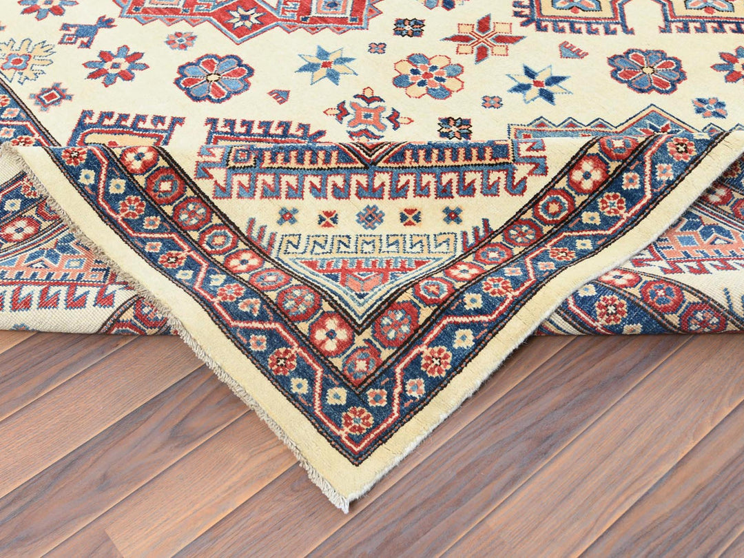 9'10" x 13'8" New Hand Knotted Ivory Wool Rectangle Oriental Rug - MOA10261536