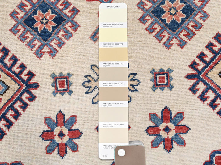 9'10" x 13'8" New Hand Knotted Ivory Wool Rectangle Oriental Rug - MOA10261536
