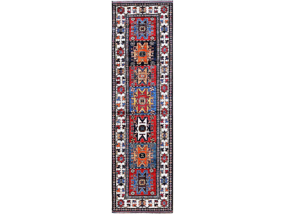 2'9" x 9'8" New Hand Knotted Red Wool Runner Oriental Rug - MOA102615