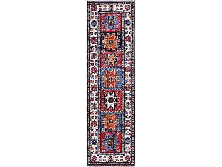 2'9" x 9'8" New Hand Knotted Red Wool Runner Oriental Rug - MOA102615