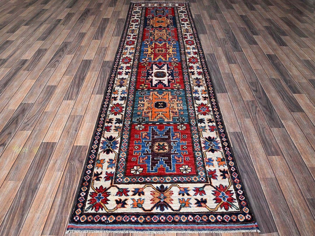 2'9" x 9'8" New Hand Knotted Red Wool Runner Oriental Rug - MOA102615