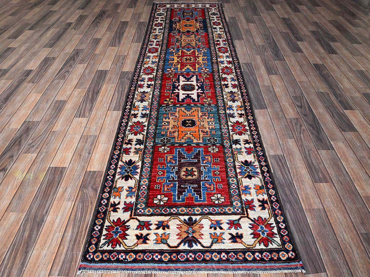 2'9" x 9'8" New Hand Knotted Red Wool Runner Oriental Rug - MOA102615