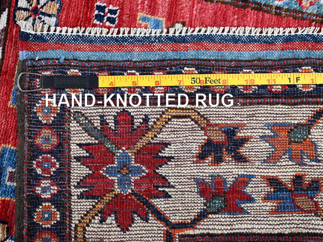 2'9" x 9'8" New Hand Knotted Red Wool Runner Oriental Rug - MOA102615