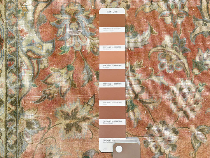 6'10" x 10'6" Vintage Hand Knotted Brown Worn Wool Rectangle Oriental Rug - MOA10261630