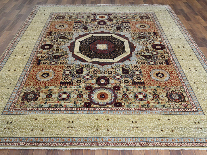 8'2" x 10'0" New Hand Knotted Green Wool Rectangle Oriental Rug - MOA10261635