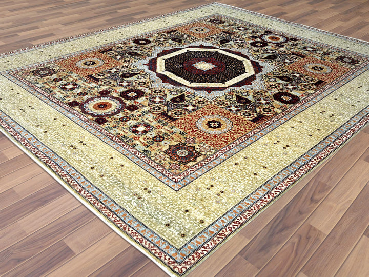 8'2" x 10'0" New Hand Knotted Green Wool Rectangle Oriental Rug - MOA10261635