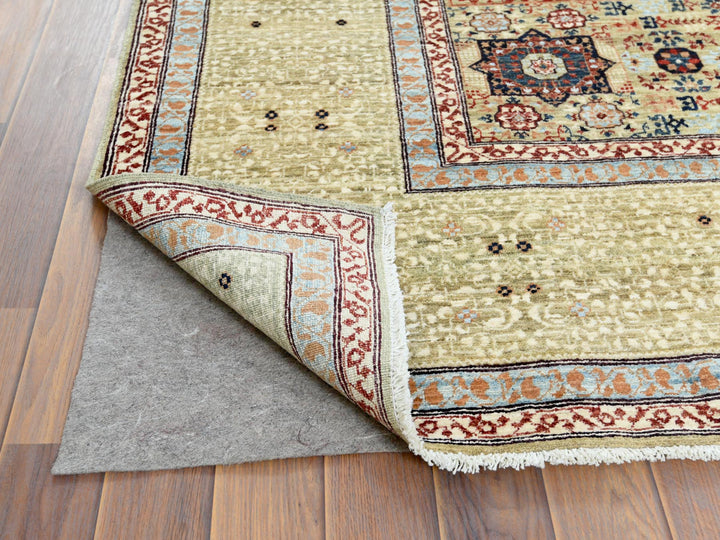 8'2" x 10'0" New Hand Knotted Green Wool Rectangle Oriental Rug - MOA10261635