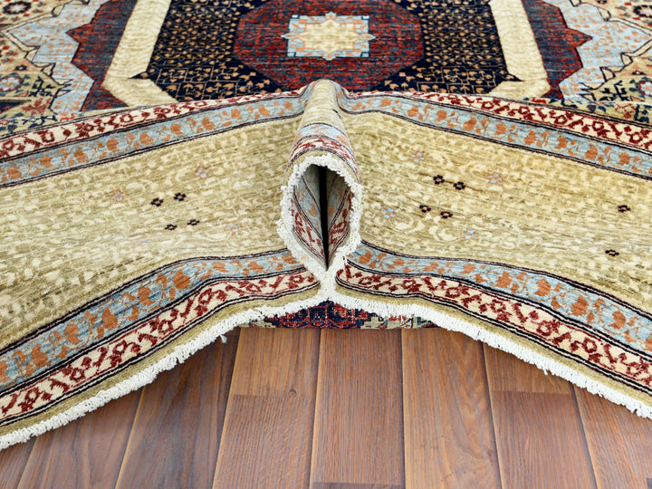 8'2" x 10'0" New Hand Knotted Green Wool Rectangle Oriental Rug - MOA10261635
