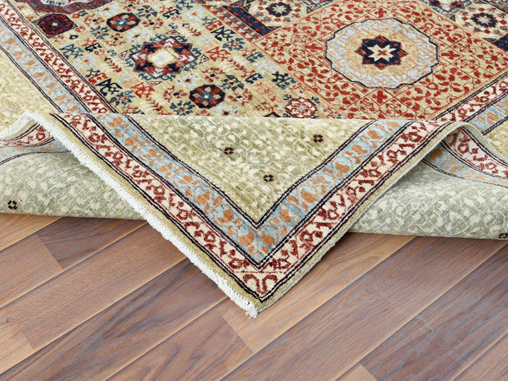 8'2" x 10'0" New Hand Knotted Green Wool Rectangle Oriental Rug - MOA10261635
