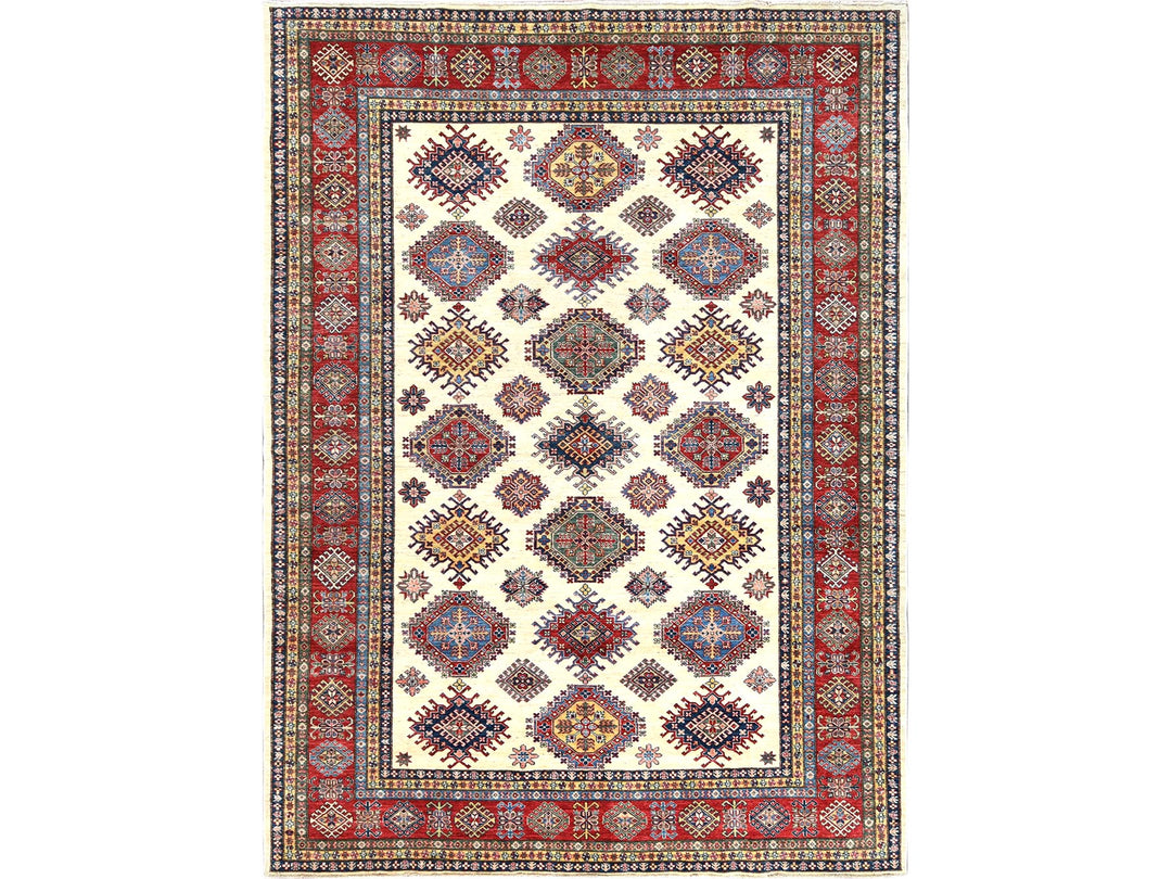 8'8" x 11'10" New Hand Knotted Ivory Wool Rectangle Oriental Rug - MOA10261652