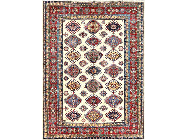 8'8" x 11'10" New Hand Knotted Ivory Wool Rectangle Oriental Rug - MOA10261652