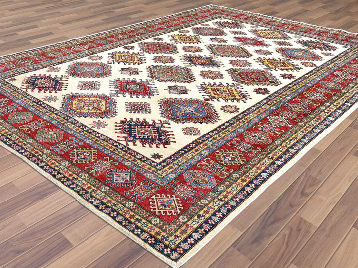 8'8" x 11'10" New Hand Knotted Ivory Wool Rectangle Oriental Rug - MOA10261652