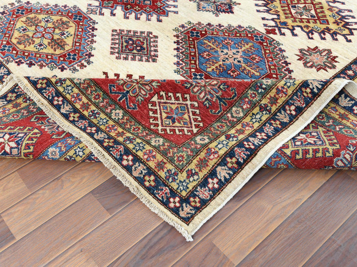 8'8" x 11'10" New Hand Knotted Ivory Wool Rectangle Oriental Rug - MOA10261652