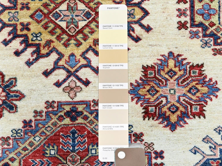 8'8" x 11'10" New Hand Knotted Ivory Wool Rectangle Oriental Rug - MOA10261652