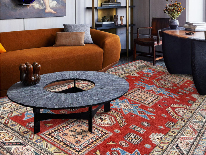 6'0" x 9'0" New Hand Knotted Red Wool Rectangle Oriental Rug - MOA10261657