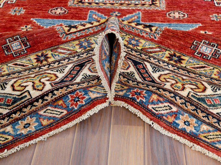 6'0" x 9'0" New Hand Knotted Red Wool Rectangle Oriental Rug - MOA10261657