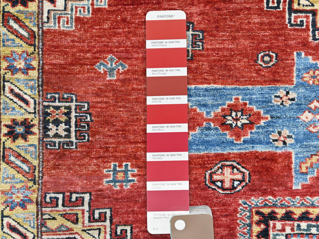 6'0" x 9'0" New Hand Knotted Red Wool Rectangle Oriental Rug - MOA10261657