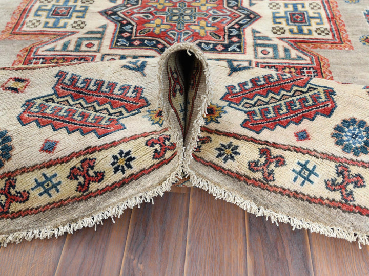 7'9" x 7'10" New Hand Knotted Beige Wool Round Oriental Rug - MOA10261682