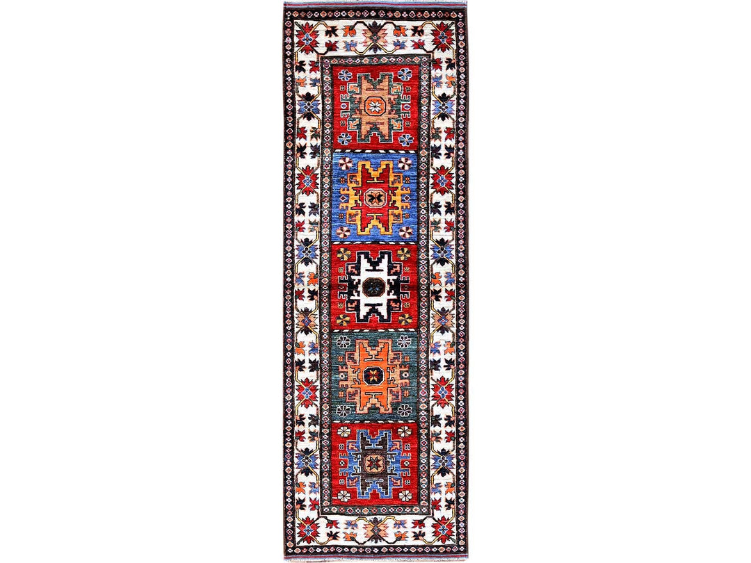 2'8" x 8'3" New Hand Knotted Red Wool Runner Oriental Rug - MOA102616