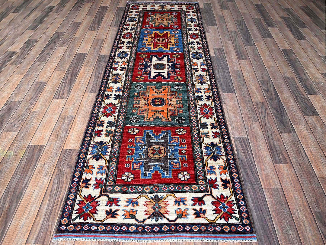 2'8" x 8'3" New Hand Knotted Red Wool Runner Oriental Rug - MOA102616
