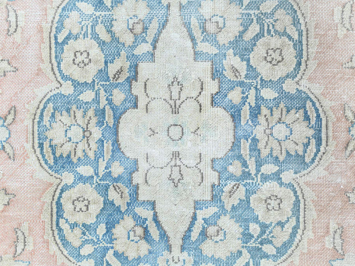 7'0" x 10'4" Vintage Hand Knotted Red Worn Wool Rectangle Oriental Rug - MOA10261719