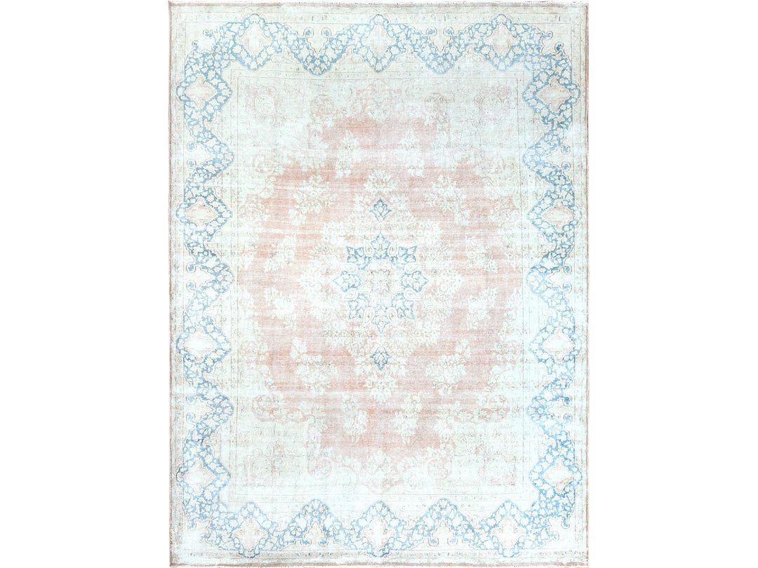 10'1" x 14'2" Vintage Hand Knotted Brown Worn Wool Rectangle Oriental Rug - MOA10261725