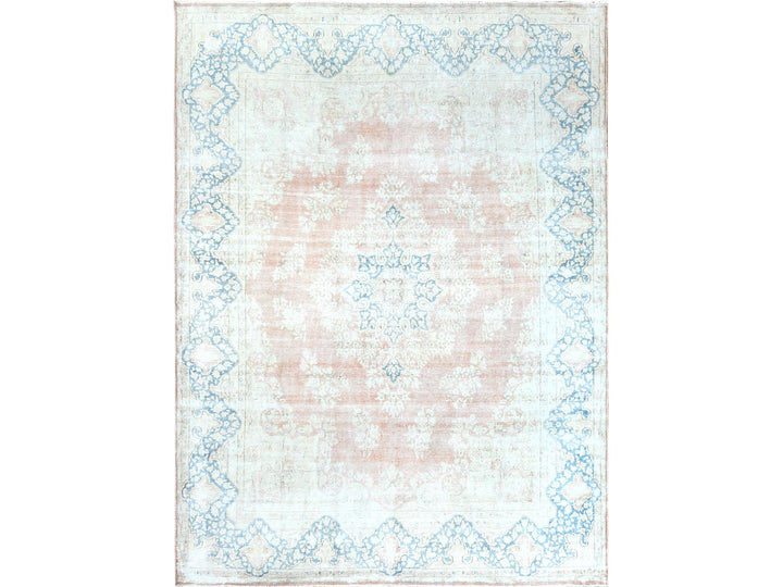 10'1" x 14'2" Vintage Hand Knotted Brown Worn Wool Rectangle Oriental Rug - MOA10261725