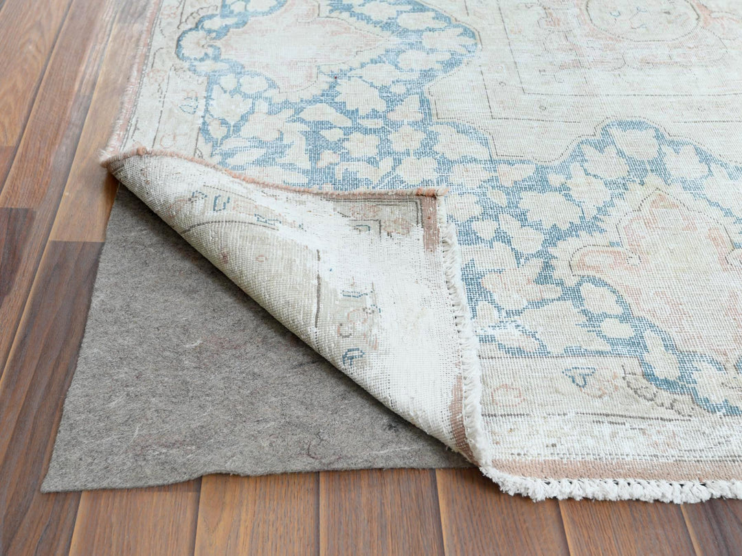 10'1" x 14'2" Vintage Hand Knotted Brown Worn Wool Rectangle Oriental Rug - MOA10261725