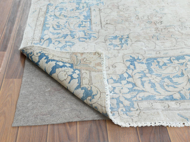 9'8" x 12'9" Vintage Hand Knotted Red Worn Wool Rectangle Oriental Rug - MOA10261728