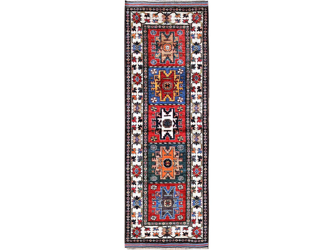 2'8" x 7'7" New Hand Knotted Red Wool Runner Oriental Rug - MOA102617