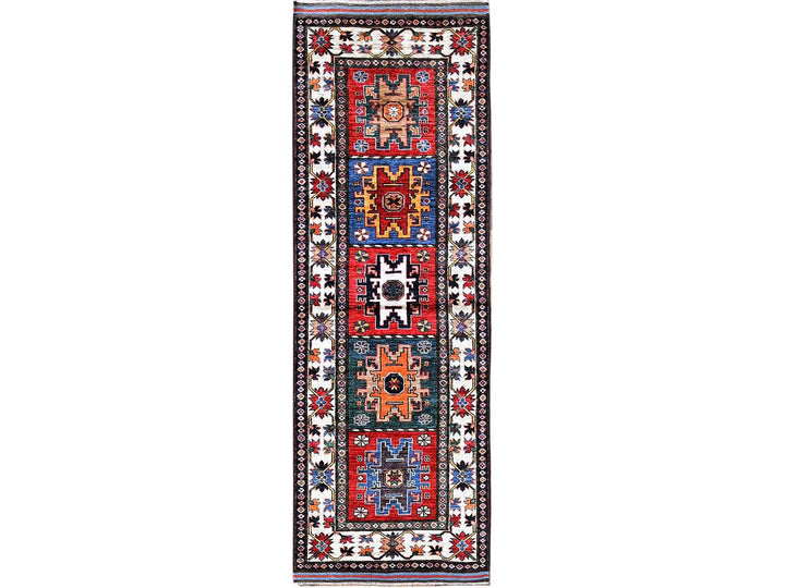 2'8" x 7'7" New Hand Knotted Red Wool Runner Oriental Rug - MOA102617