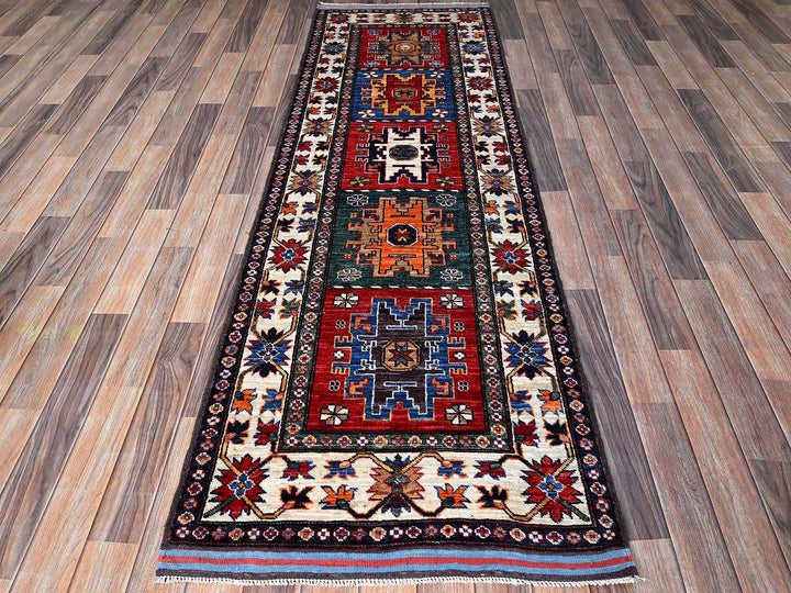 2'8" x 7'7" New Hand Knotted Red Wool Runner Oriental Rug - MOA102617