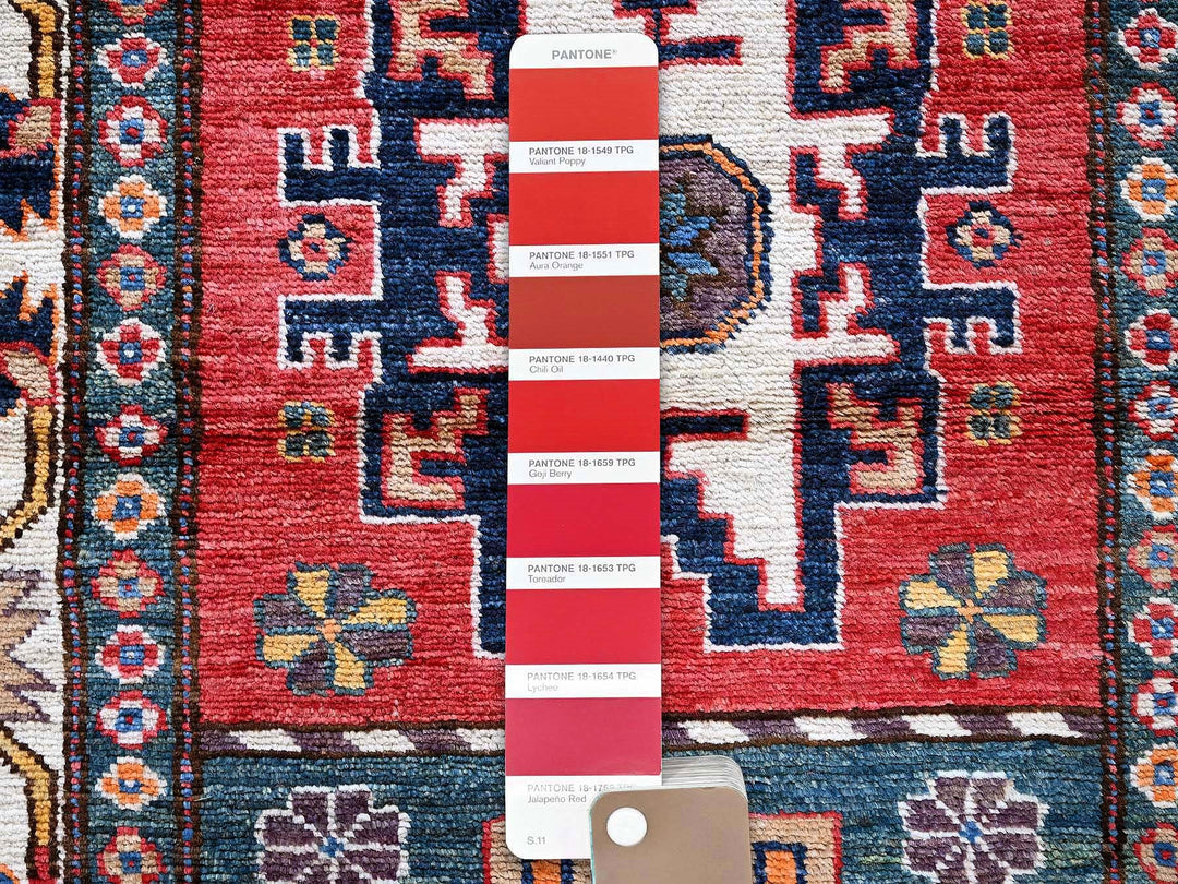 2'8" x 7'7" New Hand Knotted Red Wool Runner Oriental Rug - MOA102617