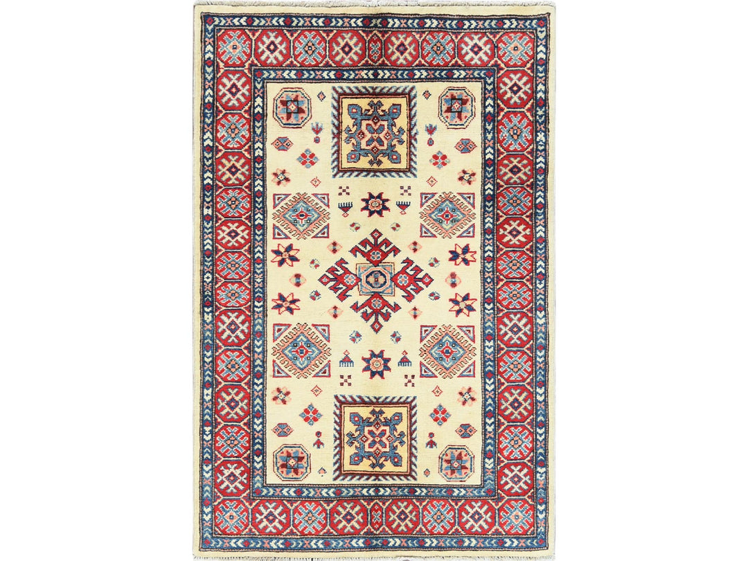 3'0" x 4'7" New Hand Knotted Ivory Wool Rectangle Oriental Rug - MOA10261809