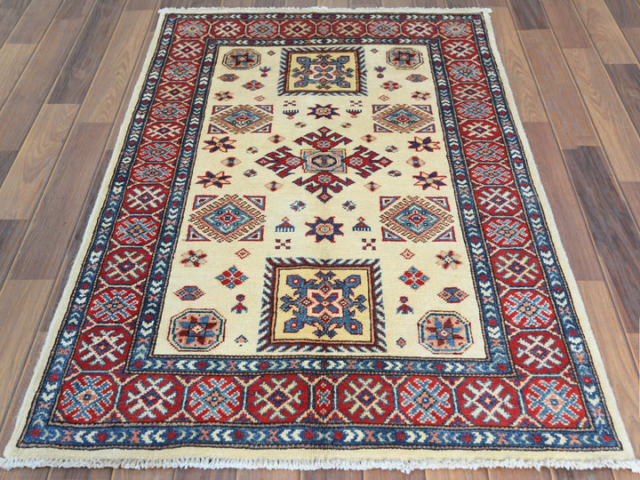 3'0" x 4'7" New Hand Knotted Ivory Wool Rectangle Oriental Rug - MOA10261809