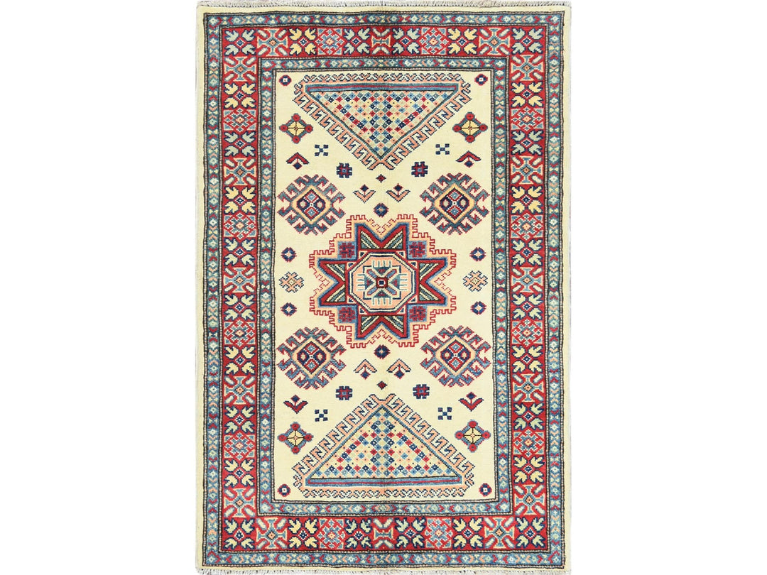 3'0" x 4'8" New Hand Knotted Ivory Wool Rectangle Oriental Rug - MOA10261810