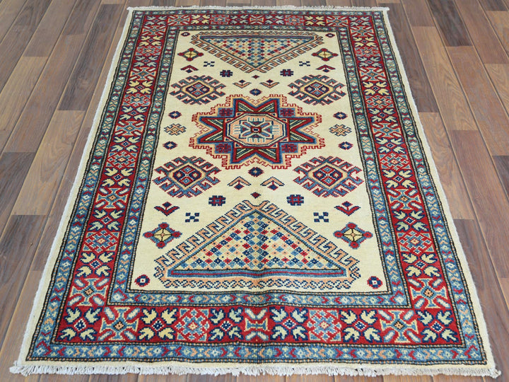 3'0" x 4'8" New Hand Knotted Ivory Wool Rectangle Oriental Rug - MOA10261810